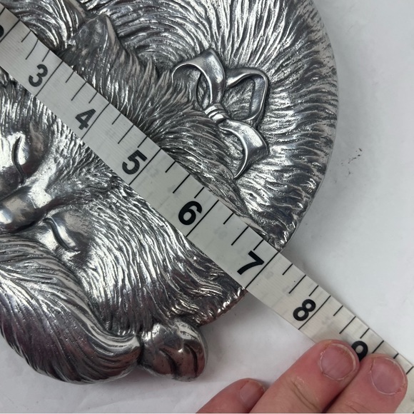 Collectible 90s Arthur Court sleeping cat dish-cast aluminum - Picture 10 of 10